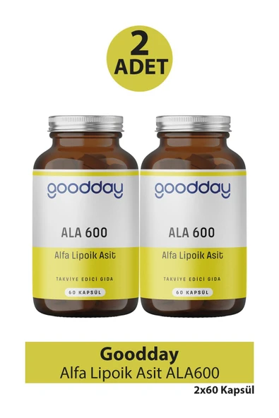 GOODDAY Alfa Lipoik Asit ALA600 60 Kapsül 2 Adet ürün görseli 1