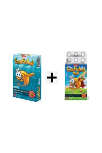 EASY FİSHOİL Easyvit Easyfishoil Omega 3 30 Kapsül + Easyfishoil Multi 30 Kapsül Kofre Paket ürün görseli 1