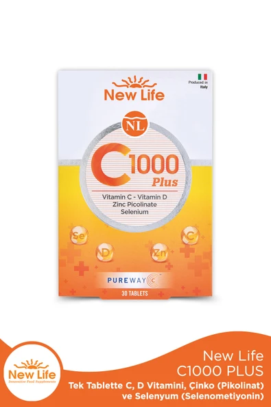 NEW LİFE C1000 Plus 30 Tablet C Vitamini + D Vitamini + Çinko Pikolinat + Selenyum ürün görseli 1