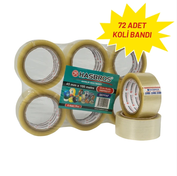 HASBROS 45MMx100M KOLİ BANDI - 72 ADET ürün görseli 1