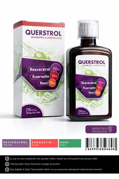 QUERSTROL Resveratrol Kuersetin Içeren Sıvı 250 ml ürün görseli 1