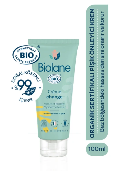 BİOLANE %99 Doğal İçerikli Organik Bebek Pişik Önleyici Koruyucu Nemlendirici Bakım Kremi (100ml) ürün görseli 1