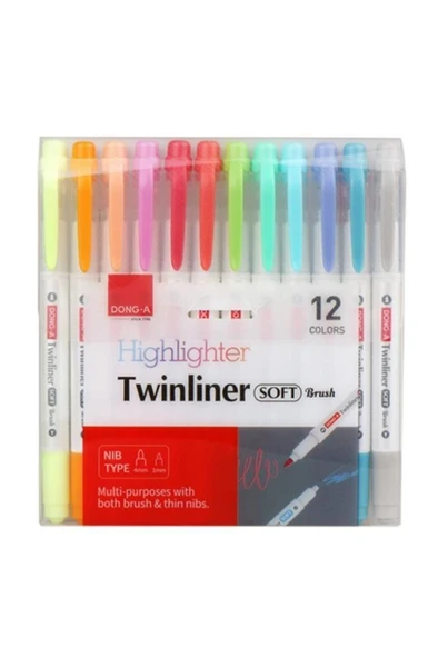 Dong-A Twinliner Soft Fosforlu Fırçalı 12 Adet Set ürün görseli 1