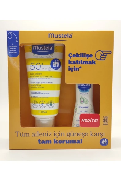 MUSTELA Spf50+ Güneş Losyonu 200 ml  100 ml Hydra Bebe ürün görseli 1