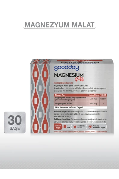 GOODDAY Magnesium Malat Plus M 250mg 30 Saşe - Resim 3