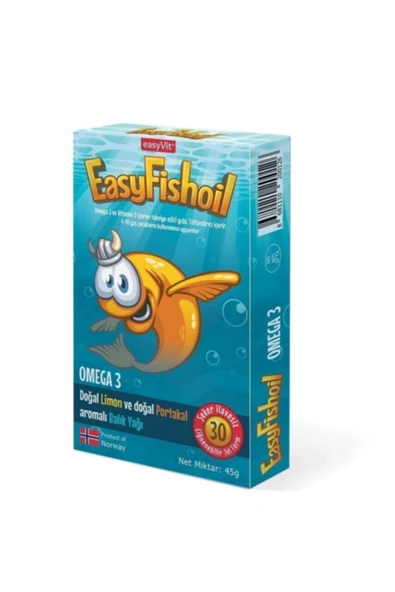 EASY FİSHOİL 30 Tablet  Balık Yağı Çocuklar Için Omega 3 Ve D Vitamini ürün görseli 1