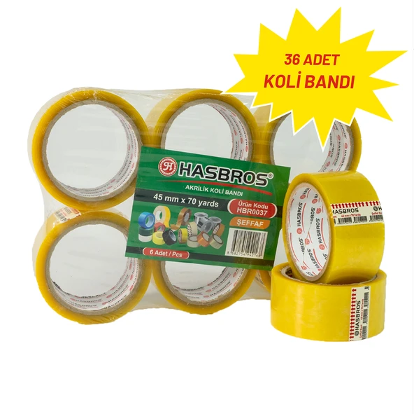 HASBROS 45MMx70 YARDS KOLİ BANDI - 36 ADET ürün görseli 1