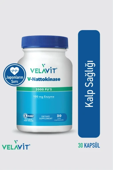 VELAVİT V-Nattokinase - Nattokinaz içeren Takviye Edici Gıda - 30 Kapsül ürün görseli 1