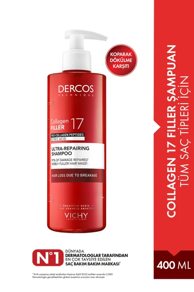 VİCHY Dercos Collagen 17 Filler Tüm Saç Tipleri İçin Şampuan 400ml ürün görseli 1