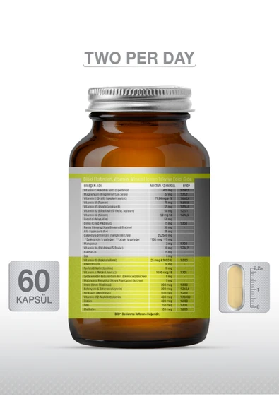 GOODDAY 2pd Two Per Day Multi Vitamin 60 Kapsül 29 Etken Madde - Resim 2