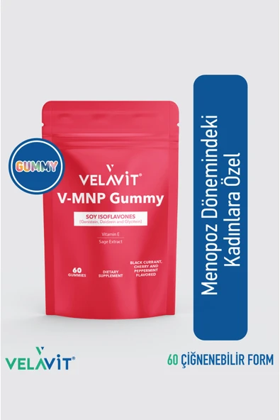 VELAVİT V-MNP Gummy - Menopoz Dönemi için - 60 Adet Çiğnenebilir Vitamin ürün görseli 1