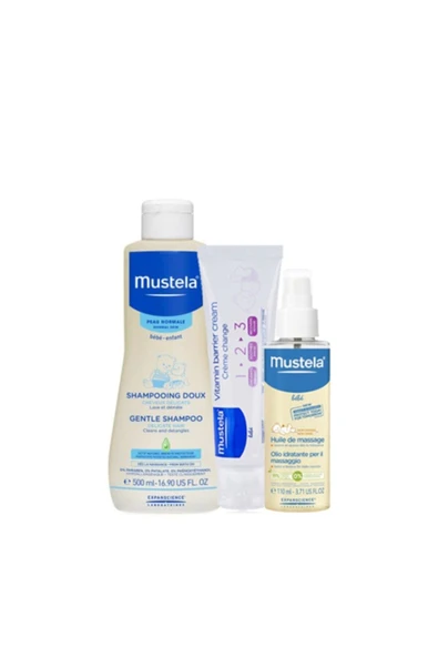 MUSTELA Günlük Set | Şampuan - Masaj Yağı - Pişik Kremi Orijinal Boy ürün görseli 1