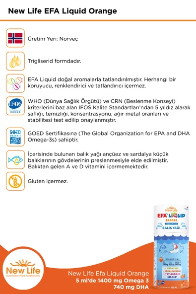 NEW LİFE Efa Liquid Orange 150 ml - Resim 2