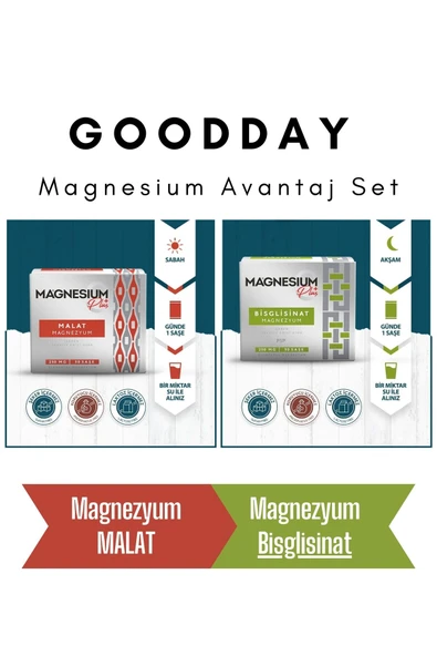 GOODDAY Magnesium Avantaj Paket | MALAT 30 Saşe & Bisglisinat 30 Saşe Form ürün görseli 1