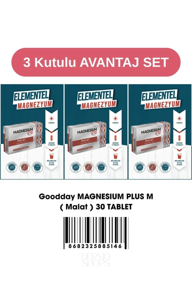 GOODDAY Magnezyum Plus Malat 30 Tablet - 125 Mg. X 3 Adet | Avantaj Paket ürün görseli 1