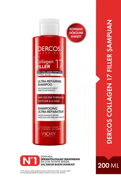 VİCHY Dercos Collagen 17 Filler Şampuan 200ml ürün görseli 1