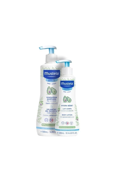 MUSTELA Gentle Cleansing Gel 500ml + Hydra Bebe Losyon 300ml | Orijinal Boy Set ürün görseli 1