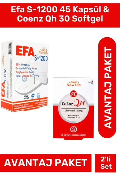 NEW LİFE Efa S-1200 45 Kapsül & Coenz Qh 30 Softgel ürün görseli 1