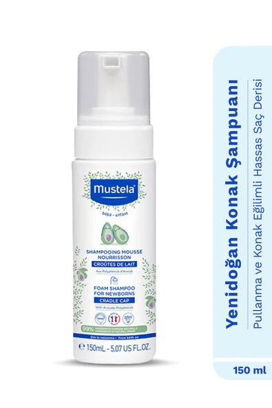 MUSTELA %99 Doğal Içerikli Konak Önleyici Yenidoğan Bebek Köpük Göz Yakmayan Şampuan 150 ml ürün görseli 1