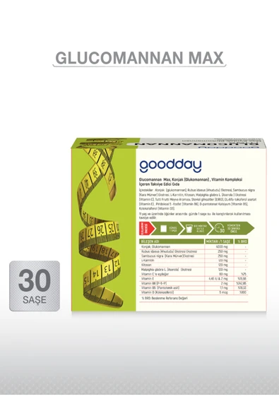GOODDAY Glucomannan 30 Saşe - 4000 Mg Glucomannan - Resim 3
