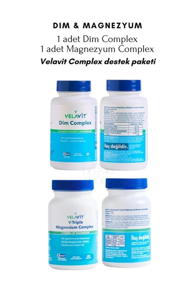 VELAVİT Complex Destek Paketi | DİM Complex 30 Tablet & Magnezyum Complex 60 Tablet - DS ürün görseli 1