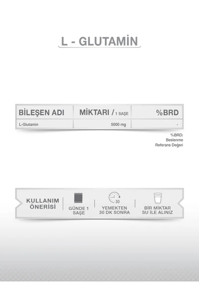 GOODDAY PURE L-GLUTAMIN 30 SAŞE - Resim 5