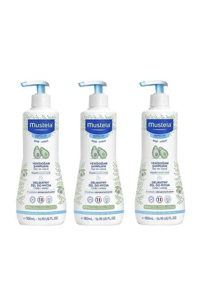 MUSTELA Gentle Cleansing Gel 500 ml Yenidoğan Şampuanı - 3 Adet ürün görseli 1