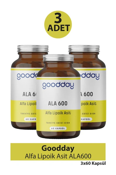 GOODDAY Alfa Lipoik Asit ALA600 60 Kapsül 3 Adet ürün görseli 1