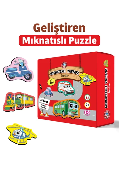 Çocuk Akademi Çocuk Akademi Mıknatıslı Puzzle Serisi Taşıtlar ürün görseli 1