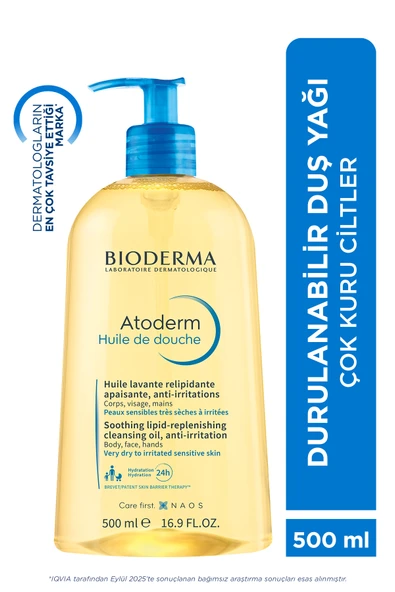 BİODERMA Atoderm Shower Oil Çok Kuru Cilt Bebek, Çocuk, Yetişkin Nemlendirici Temizleyici Duş Yağı 500 ml ürün görseli 1