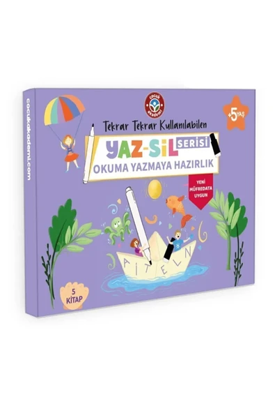 Çocuk Akademi Yaz Sil Serisi Okuma Yazmaya Hazırlık Seti Yeni Müfredat ürün görseli 1
