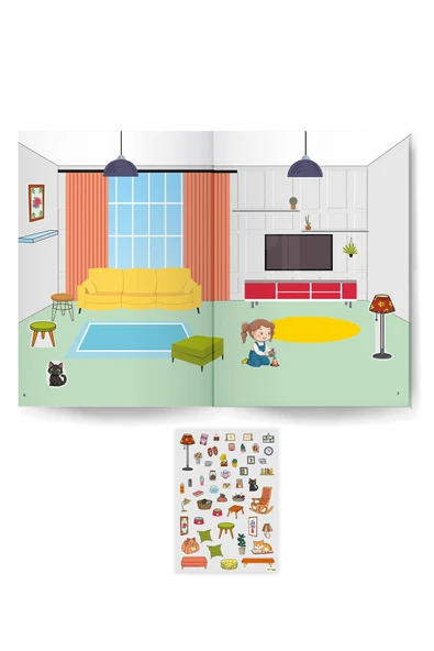 Çocuk Akademi 500 Sticker Kitabım-evimiz - Resim 2