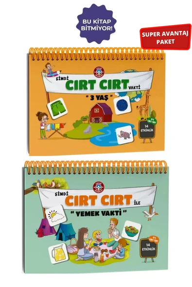 Çocuk Akademi 3 Yaş Cırt Cırtlı Etkinlik Kitabı ve Cırt Cırt ile Yemek Vakti Etkinlik Kitabı ürün görseli 1