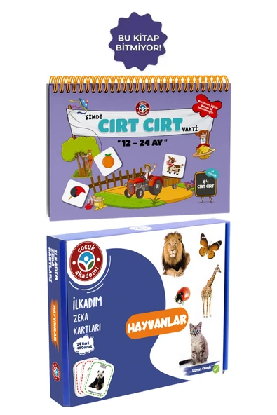 Çocuk Akademi 12-24 Ay Cırt Cırtlı Etkinlik Kitabı Ve Ilk Adım Zeka Kartı Hayvanlar ürün görseli 1