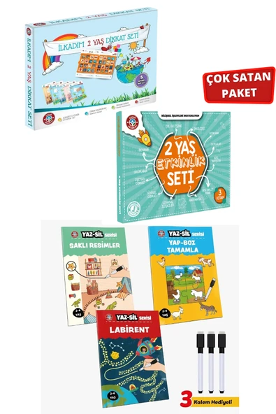 Çocuk Akademi 2 Yaş Dikkat-Etkinlik Seti ve Yaz Sil Serisi-1 ürün görseli 1
