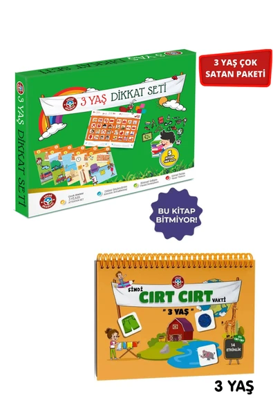Çocuk Akademi 3 Yaş Dikkat Seti Ve 3 Yaş Cırt Cırtlı Vakti Ikili Paket ürün görseli 1