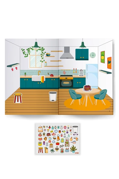 Çocuk Akademi 500 Sticker Kitabım-evimiz - Resim 4