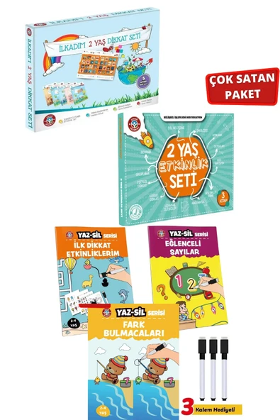 Çocuk Akademi 2 Yaş Dikkat-Etkinlik Seti ve Yaz Sil Serisi-3 ürün görseli 1