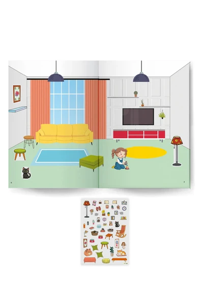 Çocuk Akademi 500+ Sticker Kitabım Evimiz - Resim 2