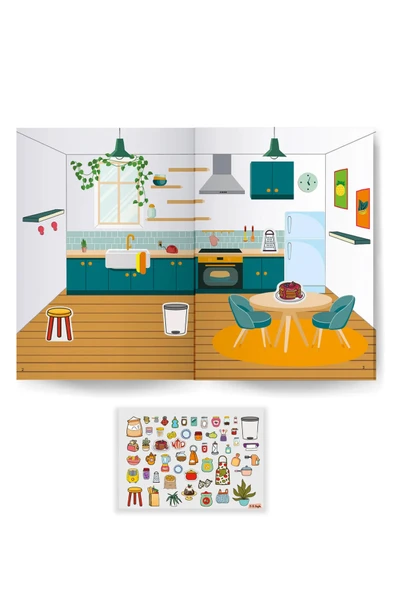 Çocuk Akademi 500+ Sticker Kitabım Evimiz - Resim 4