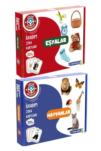 Çocuk Akademi İlk Adım Zeka Kartı Eşyalar ve İlk Adım Zeka Kartı Hayvanlar ürün görseli 1