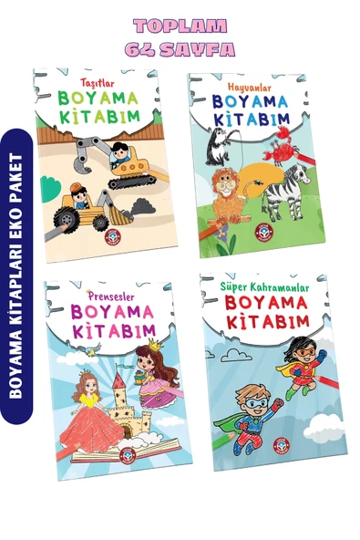 Çocuk Akademi Süper Dörtlü Boyama Kitapları Eko Paket ürün görseli 1