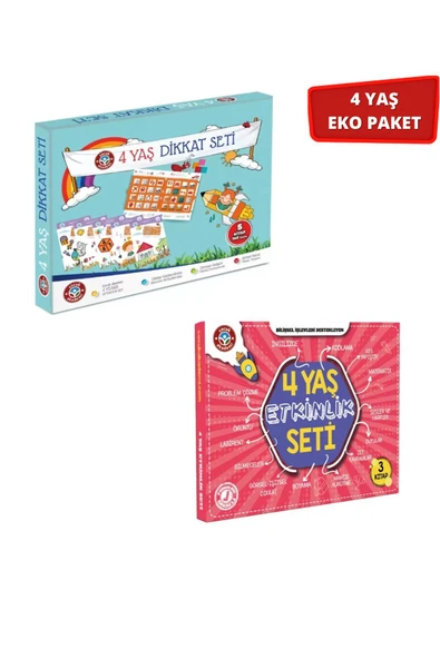 Çocuk Akademi 4 Yaş Dikkat/Etkinlik Eko Paket ürün görseli 1
