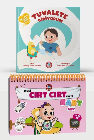 Çocuk Akademi Cırt Cırt Vakti 9-16 Ay Kız Bebek Kitabı ve Tuvalete Gidiyorum Cırt Cırtlı Etkinlik Kitabı ürün görseli 1