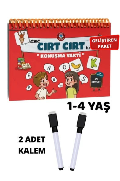 Çocuk Akademi Cırt Cırt Ile Konuşma Vakti Aktiviteli Etkinlik Kitabı ve 2 Tane Silme Özellikli Kalem ürün görseli 1