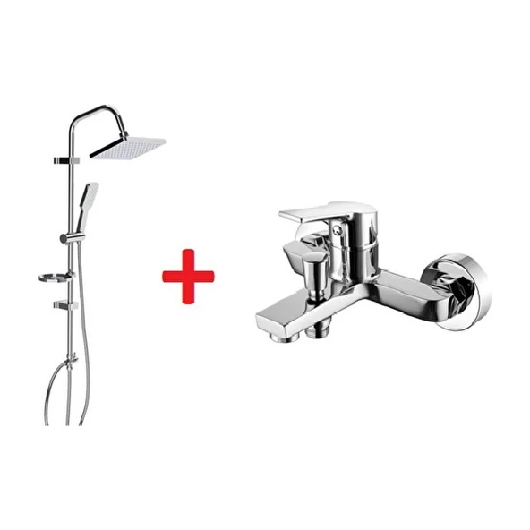 CREAVİT SH630 Ikili Duş Seti Takımı (Duş Sistemi + Luna Banyo Bataryası) ürün görseli 1