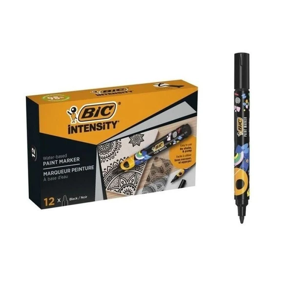 Bic İntensity Paint Marker Kalem Siyah 527477 (12 Li Paket) ürün görseli 1