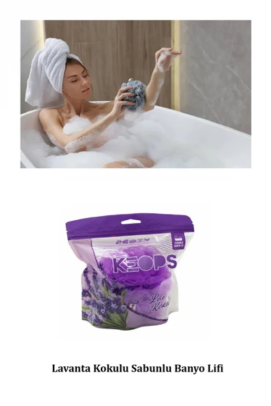 1 Adet Lavanta Sabunlu Banyo Lifi Kıvırcık Kese ürün görseli 1
