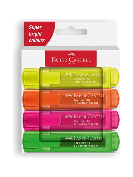 Faber-Castell Fosforlu Kalem 4 Renk Şeffaf Gövde 5030254644000 ürün görseli 1