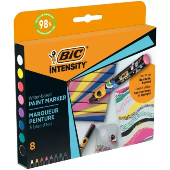 Bic İntensity Paint Marker Kalem 8 Renk Vivid Tonlar 527430 ürün görseli 1